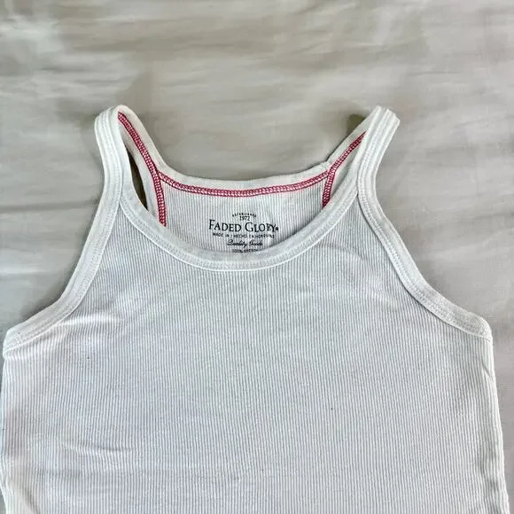 Faded Glory Y2K White Tank Top XS - Picture 5 of 5